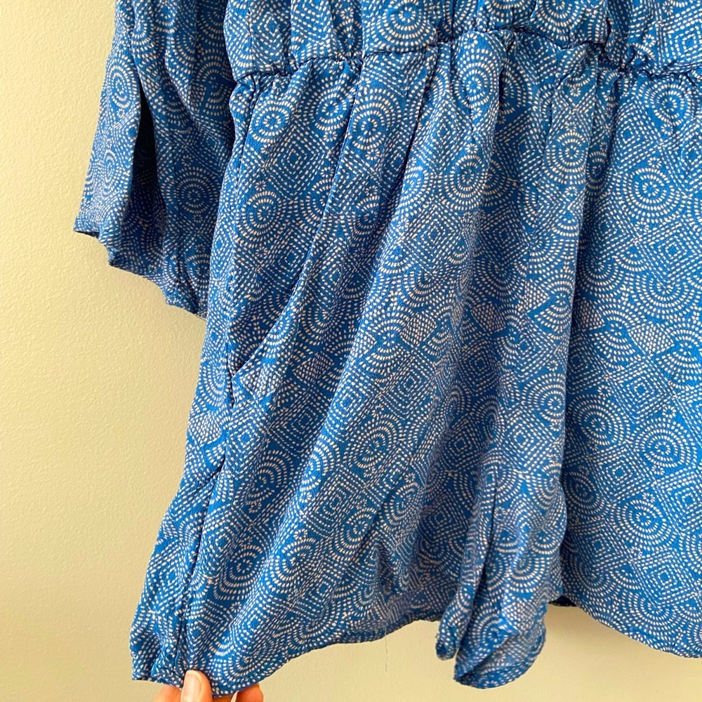 H&M V Neck Boho Long Sleeve Pocket Blur Viscose Romper - Picture 3 of 4